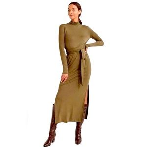 Modern Citizen Vero Tie Front Dress Olive Medium